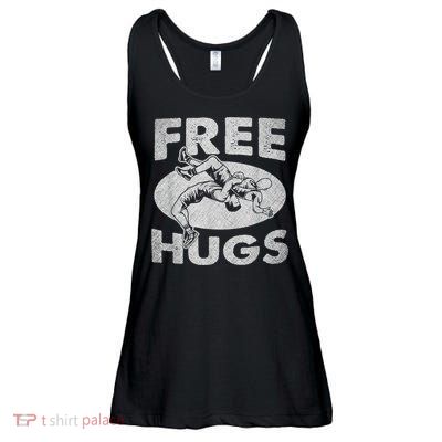 Wrestling Funny Free Hugs Wrestling Ladies Essential Flowy Tank