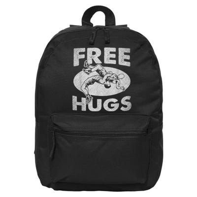 Wrestling Funny Free Hugs Wrestling 16 in Basic Backpack