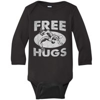 Wrestling Funny Free Hugs Wrestling Baby Long Sleeve Bodysuit