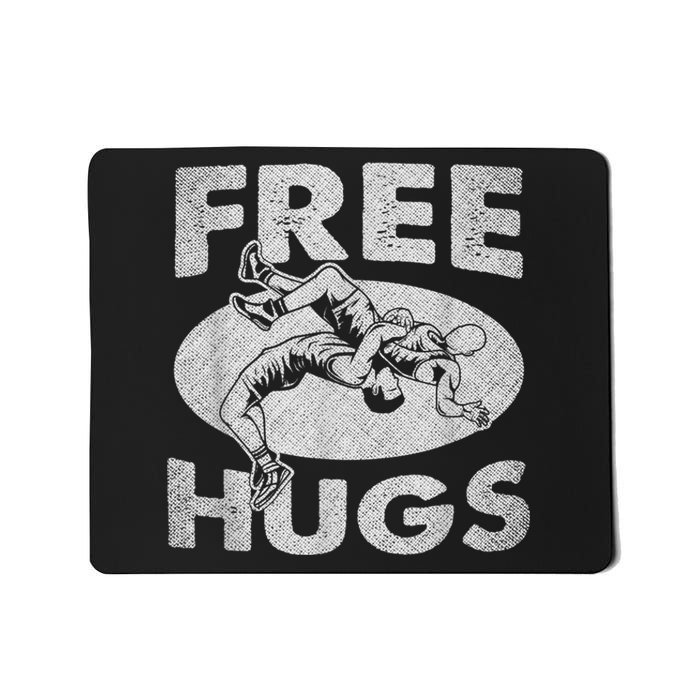 Wrestling Funny Free Hugs Wrestling Mousepad