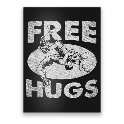 Wrestling Funny Free Hugs Wrestling Poster