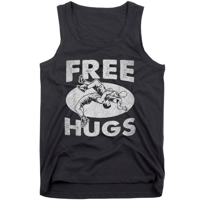 Wrestling Funny Free Hugs Wrestling Tank Top