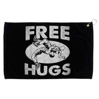 Wrestling Funny Free Hugs Wrestling Grommeted Golf Towel