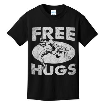 Wrestling Funny Free Hugs Wrestling Kids T-Shirt