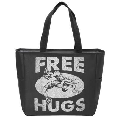 Wrestling Funny Free Hugs Wrestling Zip Tote Bag