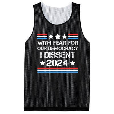 With Fear For Our Democracy I Dissent Mesh Reversible Basketball Jersey Tank