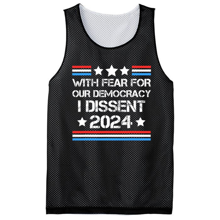 With Fear For Our Democracy I Dissent Mesh Reversible Basketball Jersey Tank