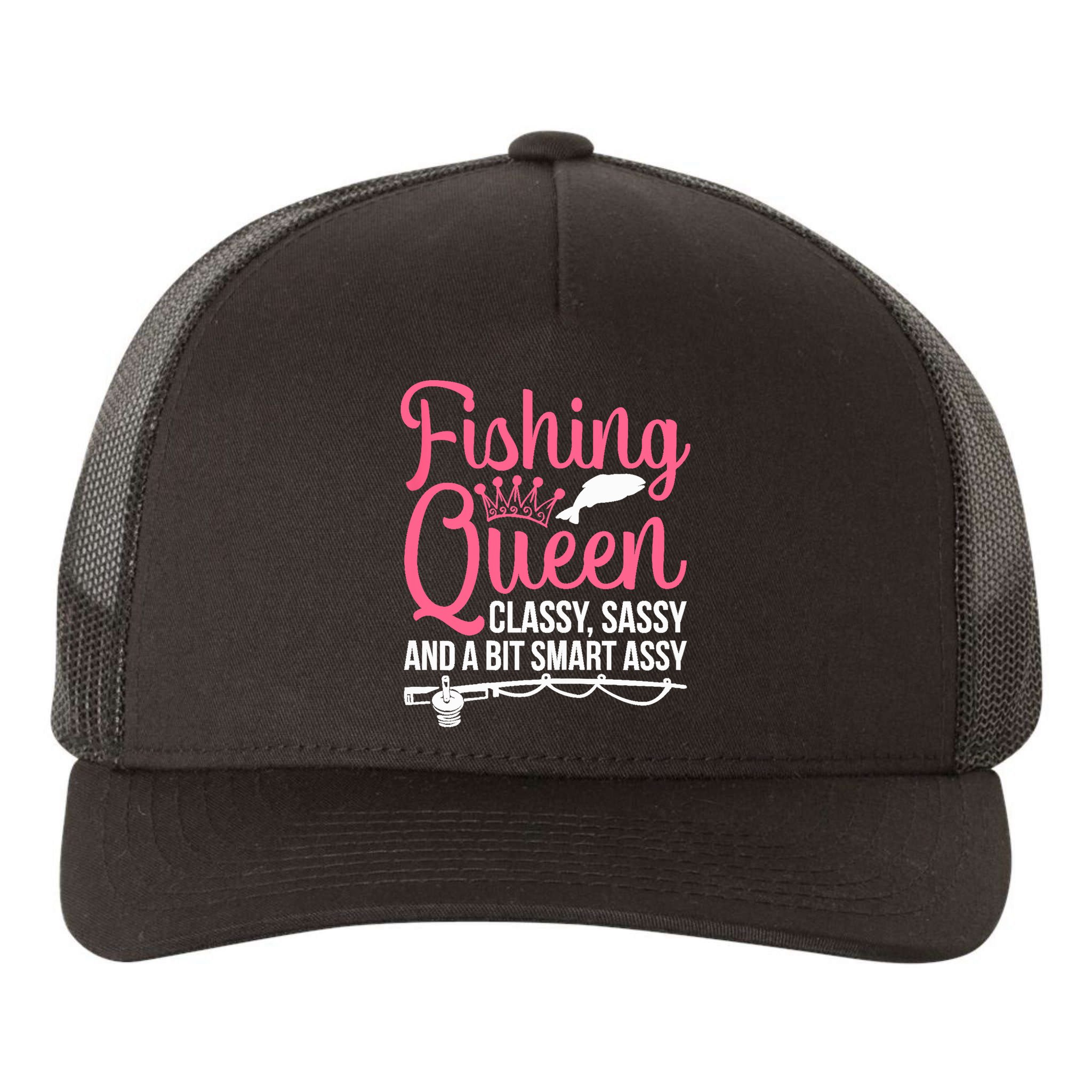 Wo Fishing for Girl Fish Bass Fishing Yupoong Adult 5-Panel Trucker Hat