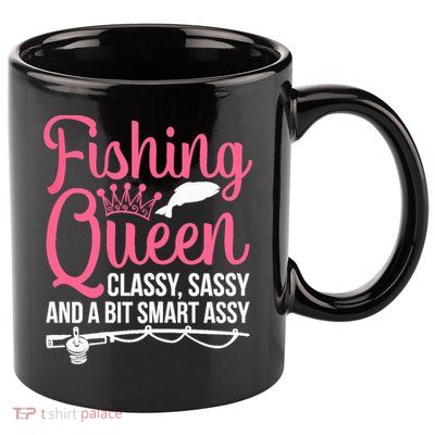Wo Fishing for Girl Fish Bass Fishing 11oz C Handle Ceramic Mug