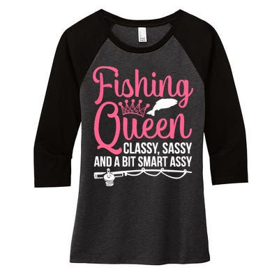 Wo Fishing for Girl Fish Bass Fishing Women's Tri-Blend 3/4-Sleeve Raglan Shirt