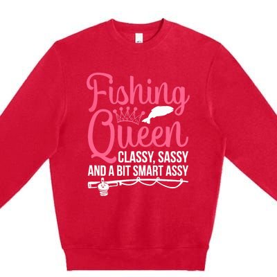 Wo Fishing for Girl Fish Bass Fishing Premium Crewneck Sweatshirt