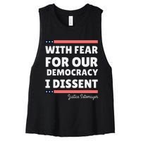 With Fear For Our Democracy I Dissent Justice Sotomayor Women's Racerback Cropped Tank