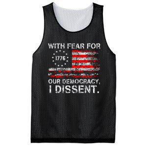 With Fear For Our Democracy I Dissent Mesh Reversible Basketball Jersey Tank