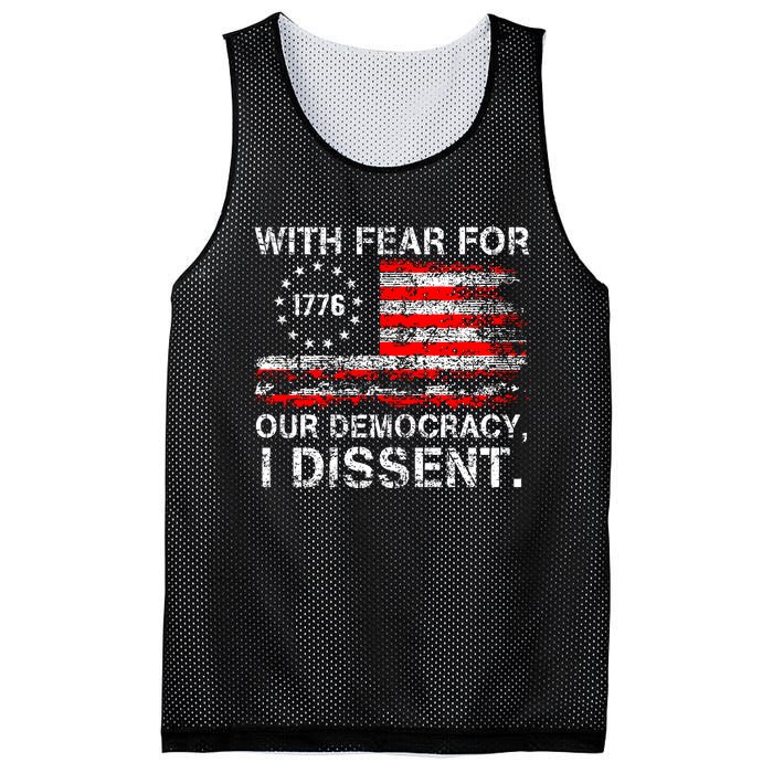 With Fear For Our Democracy I Dissent Mesh Reversible Basketball Jersey Tank