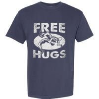 Wrestling Funny Free Hugs Wrestling Garment-Dyed Heavyweight T-Shirt