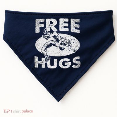 Wrestling Funny Free Hugs Wrestling USA-Made Doggie Bandana