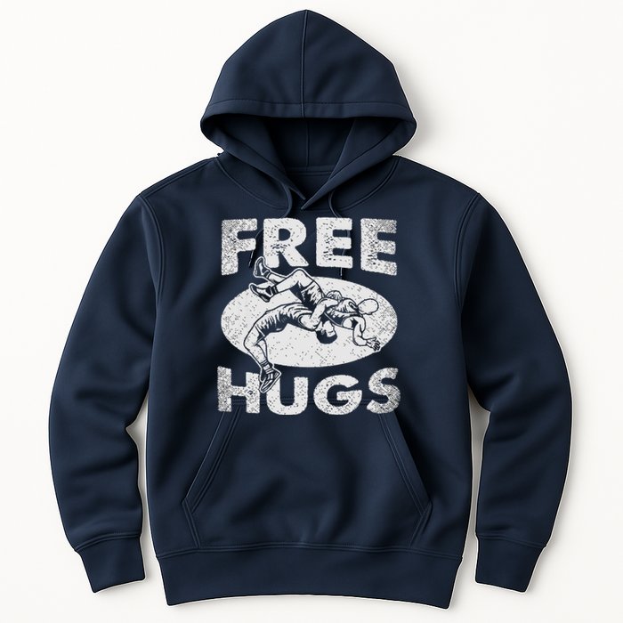 Wrestling Funny Free Hugs Wrestling Hoodie