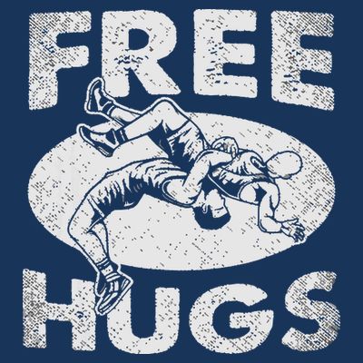 Wrestling Funny Free Hugs Wrestling T-Shirt