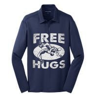 Wrestling Funny Free Hugs Wrestling Silk Touch Performance Long Sleeve Polo