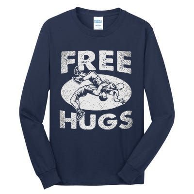 Wrestling Funny Free Hugs Wrestling Tall Long Sleeve T-Shirt