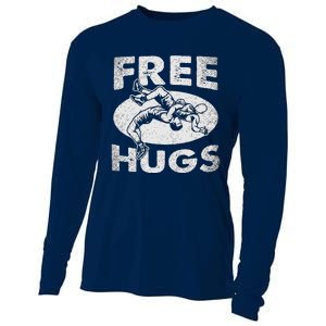 Wrestling Funny Free Hugs Wrestling Cooling Performance Long Sleeve Crew