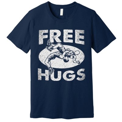 Wrestling Funny Free Hugs Wrestling Premium T-Shirt