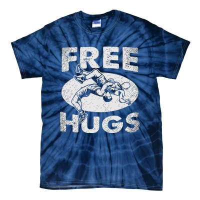 Wrestling Funny Free Hugs Wrestling Tie-Dye T-Shirt