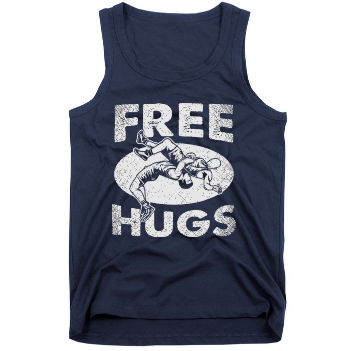 Wrestling Funny Free Hugs Wrestling Tank Top