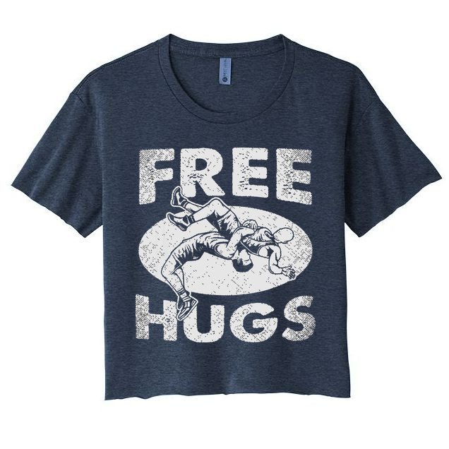 Wrestling Funny Free Hugs Wrestling Crop Top
