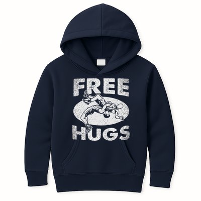 Wrestling Funny Free Hugs Wrestling Kids Hoodie