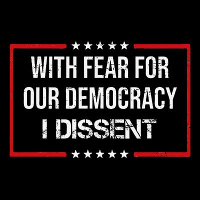 With Fear For Our Democracy I Dissent Funny Immunity Quote T-Shirt