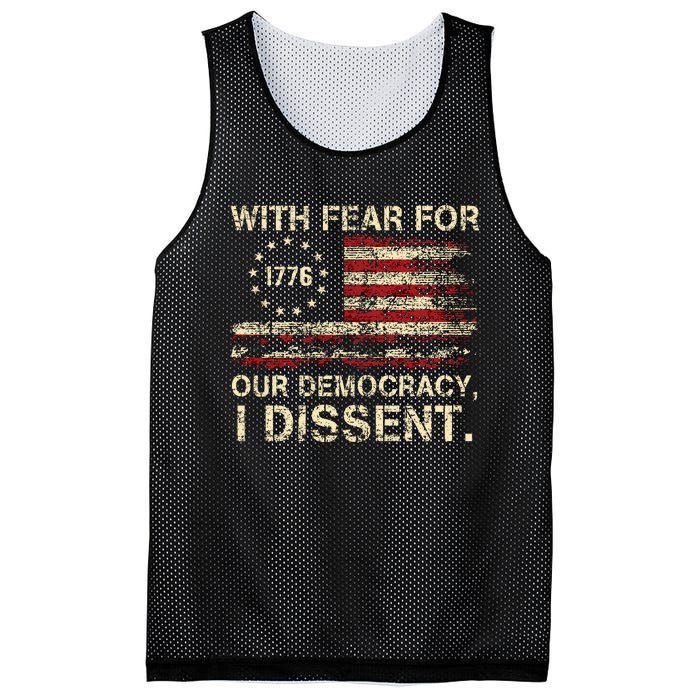 With Fear For Our Democracy I Dissent Mesh Reversible Basketball Jersey Tank