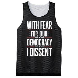 With Fear For Our Democracy I Dissent Mesh Reversible Basketball Jersey Tank