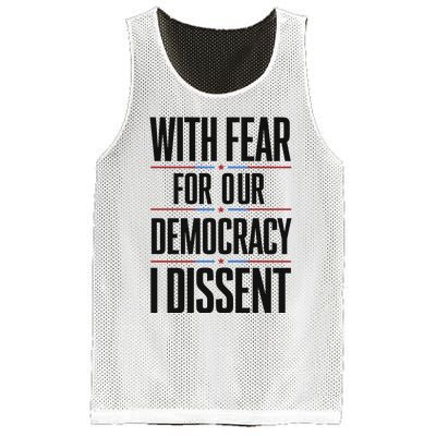 With Fear For Our Democracy I Dissent Mesh Reversible Basketball Jersey Tank