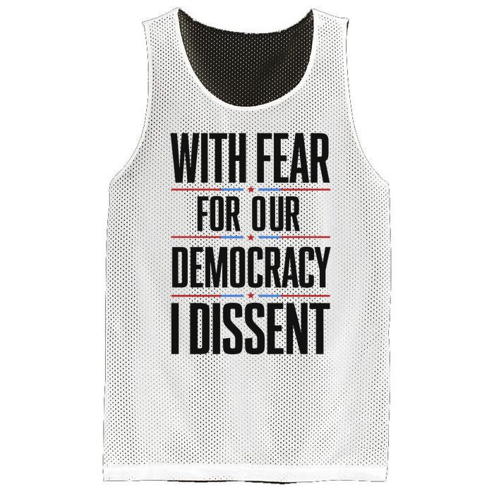 With Fear For Our Democracy I Dissent Mesh Reversible Basketball Jersey Tank