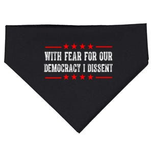 With Fear For Our Democracy I Dissent USA-Made Doggie Bandana