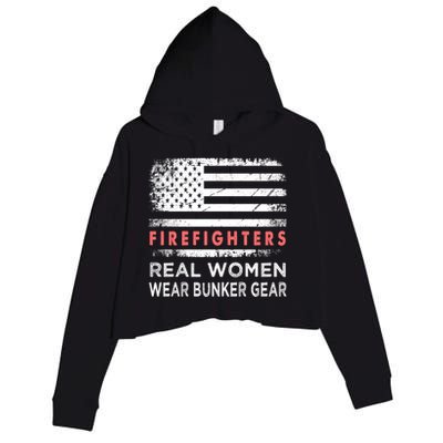 Womens Firefighter Female Fire Fighter Firefighting Mom Funny Gift Crop Fleece Hoodie