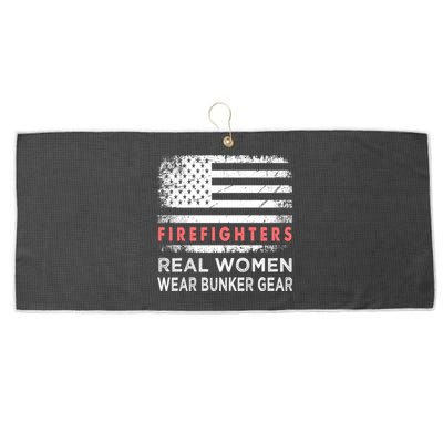 Womens Firefighter Female Fire Fighter Firefighting Mom Funny Gift Large Microfiber Waffle Golf Towel