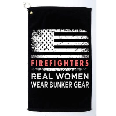 Womens Firefighter Female Fire Fighter Firefighting Mom Funny Gift Platinum Collection Golf Towel