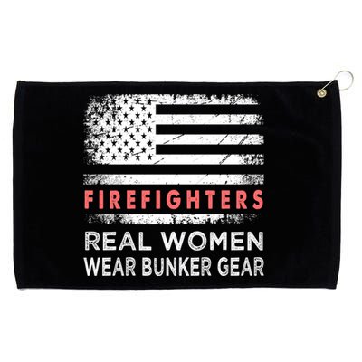 Womens Firefighter Female Fire Fighter Firefighting Mom Funny Gift Grommeted Golf Towel