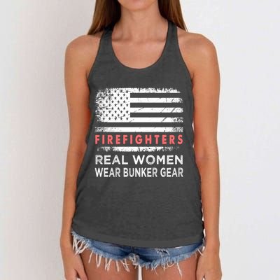 Womens Firefighter Female Fire Fighter Firefighting Mom Funny Gift Women's Knotted Racerback Tank