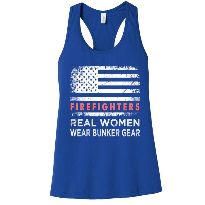 Womens Firefighter Female Fire Fighter Firefighting Mom Funny Gift Women's Racerback Tank