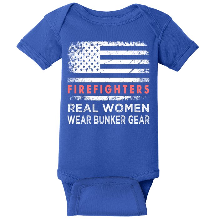 Womens Firefighter Female Fire Fighter Firefighting Mom Funny Gift Baby Bodysuit