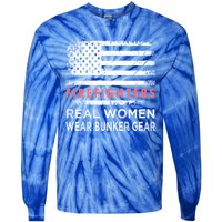 Womens Firefighter Female Fire Fighter Firefighting Mom Funny Gift Tie-Dye Long Sleeve Shirt