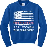 Womens Firefighter Female Fire Fighter Firefighting Mom Funny Gift Kids Sweatshirt