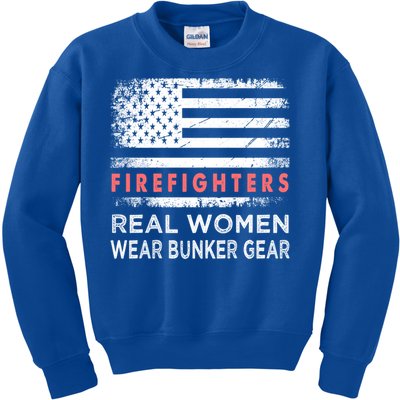 Womens Firefighter Female Fire Fighter Firefighting Mom Funny Gift Kids Sweatshirt