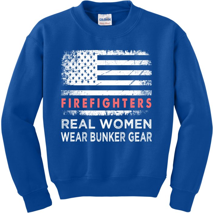 Womens Firefighter Female Fire Fighter Firefighting Mom Funny Gift Kids Sweatshirt