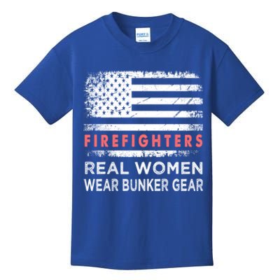 Womens Firefighter Female Fire Fighter Firefighting Mom Funny Gift Kids T-Shirt