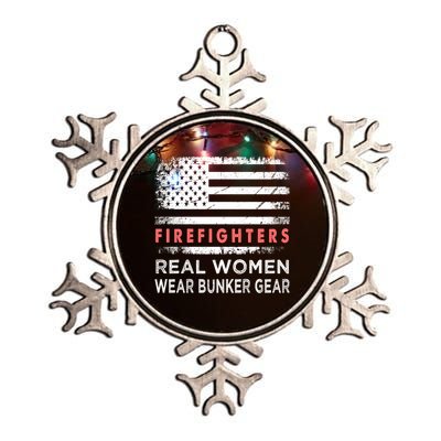 Womens Firefighter Female Fire Fighter Firefighting Mom Funny Gift Metallic Star Ornament