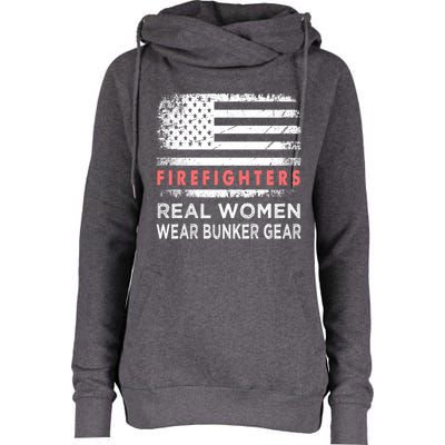 Womens Firefighter Female Fire Fighter Firefighting Mom Funny Gift Womens Funnel Neck Pullover Hood